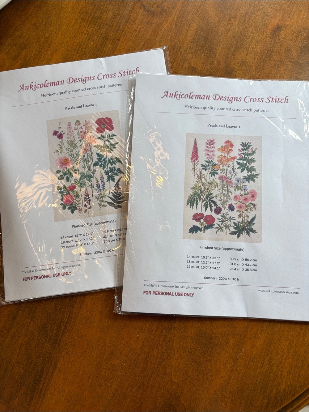 Ankicoleman Designs Set of Two Heirloom Quality Counted Cross Stitch Kits